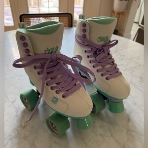 Chaya Melrose White & Teal Roller Skates